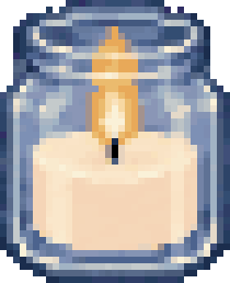 A candle in a jar